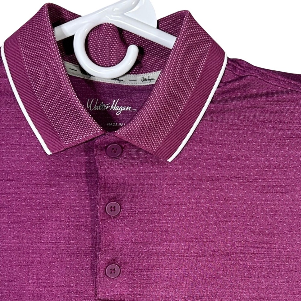 Walter‎ Hagen 11 Men's Size Small Golf Polo Purple Shirt Athletic Fit Quick Dry